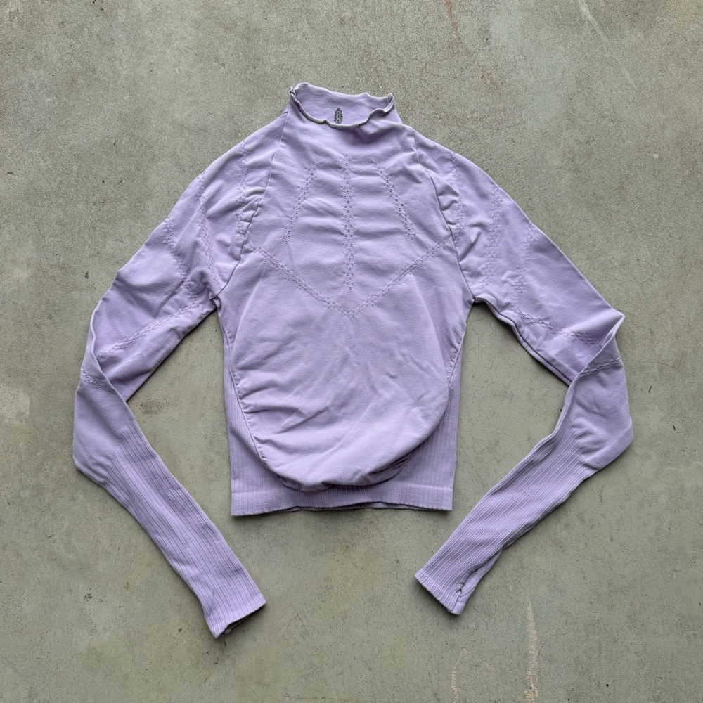 FP Movement by Free People Lavender Long-Sleeve Mock Neck Top